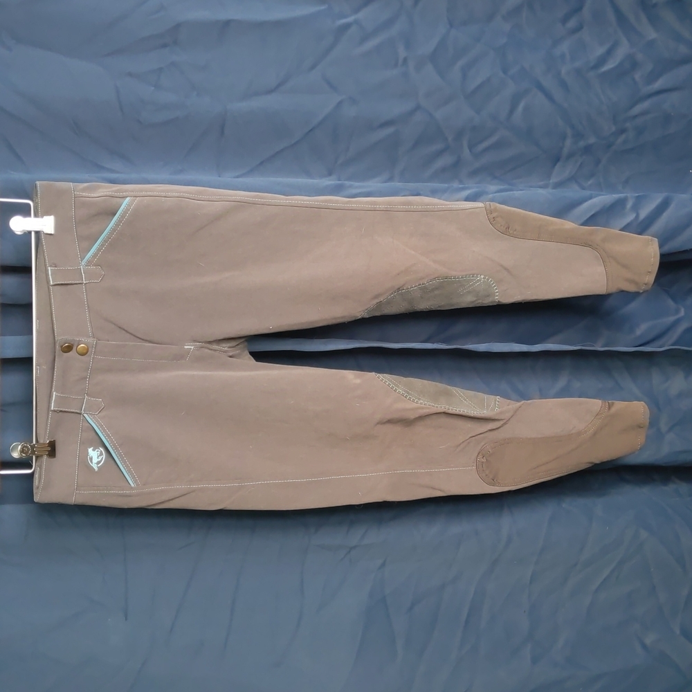 Piper by SmartPak riding breech, 30R, mauve, grey and blue